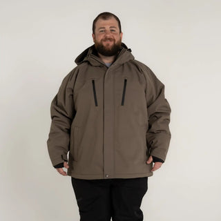 Brown hooded winter jacket from Snow Country Outerwear Mens Big Sizes Siberian III collection