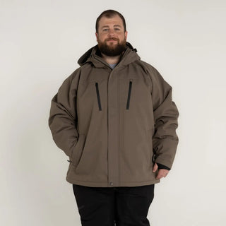 Men’s brown hooded winter jacket from Snow Country Outerwear in big sizes Siberian III