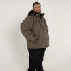 Man wearing Snow Country Outerwear Siberian III insulated winter soft shell jacket in big sizes