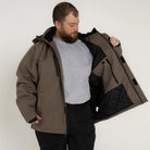 Open brown winter jacket from Snow Country Outerwear Mens Big Sizes Siberian III coat