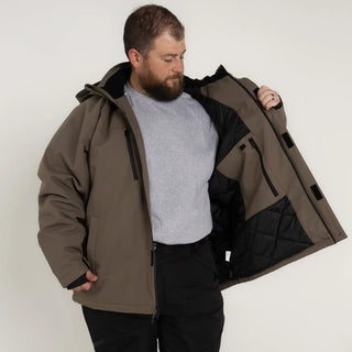 Open brown winter jacket from Snow Country Outerwear Mens Big Sizes Siberian III coat