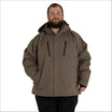 Man wearing a brown hooded Snow Country Outerwear Siberian III insulated winter jacket