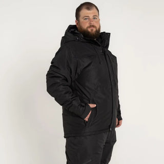 Black winter jacket with hood from Men’s Big Sizes 2XL-7XL Snow Ski Outerwear