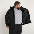 Black winter insulated snow ski jacket for men in big sizes 2XL to 7XL