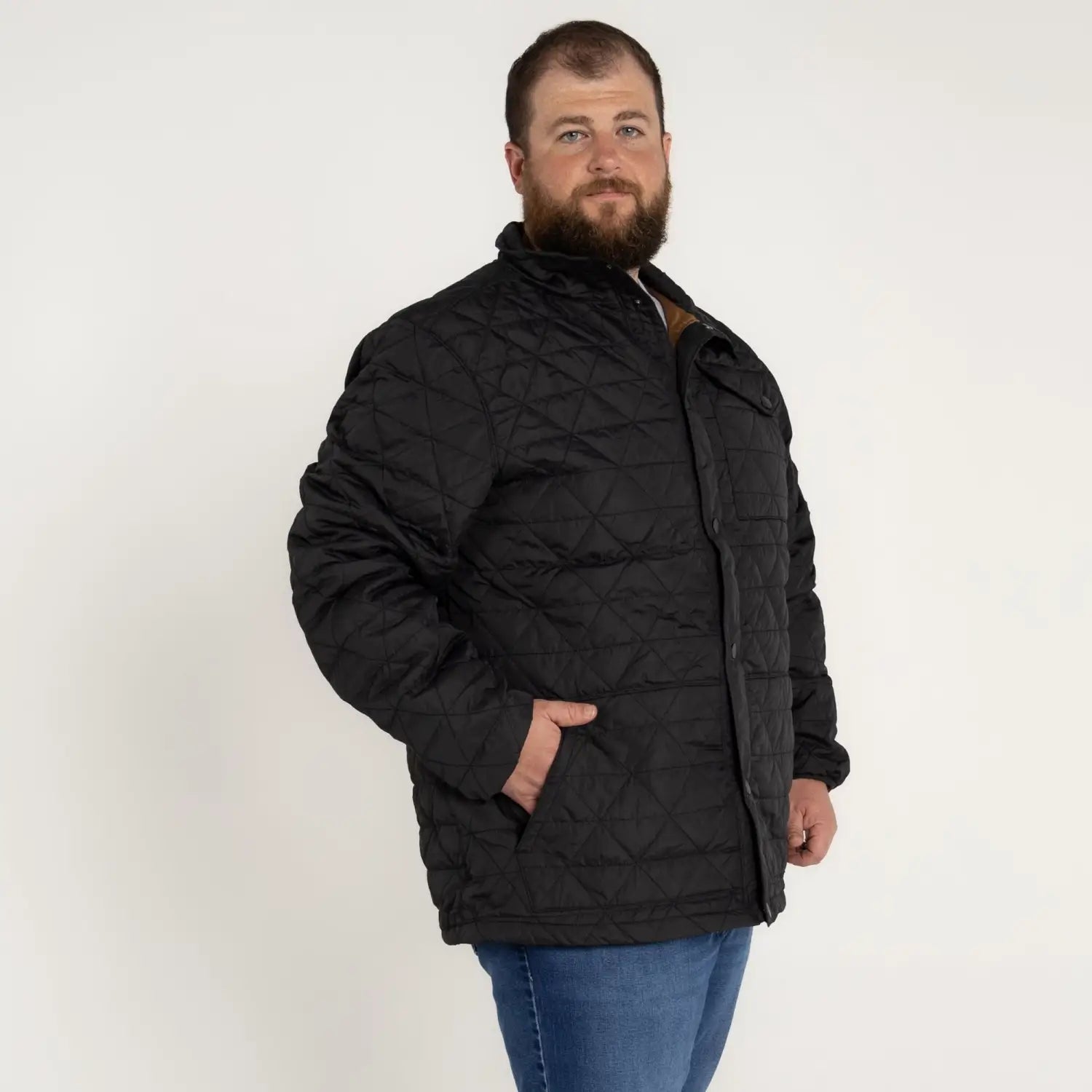 Black quilted jacket from Mens Snow Country Outerwear Big 2XL-7XL Signature Mid Jacket Coat