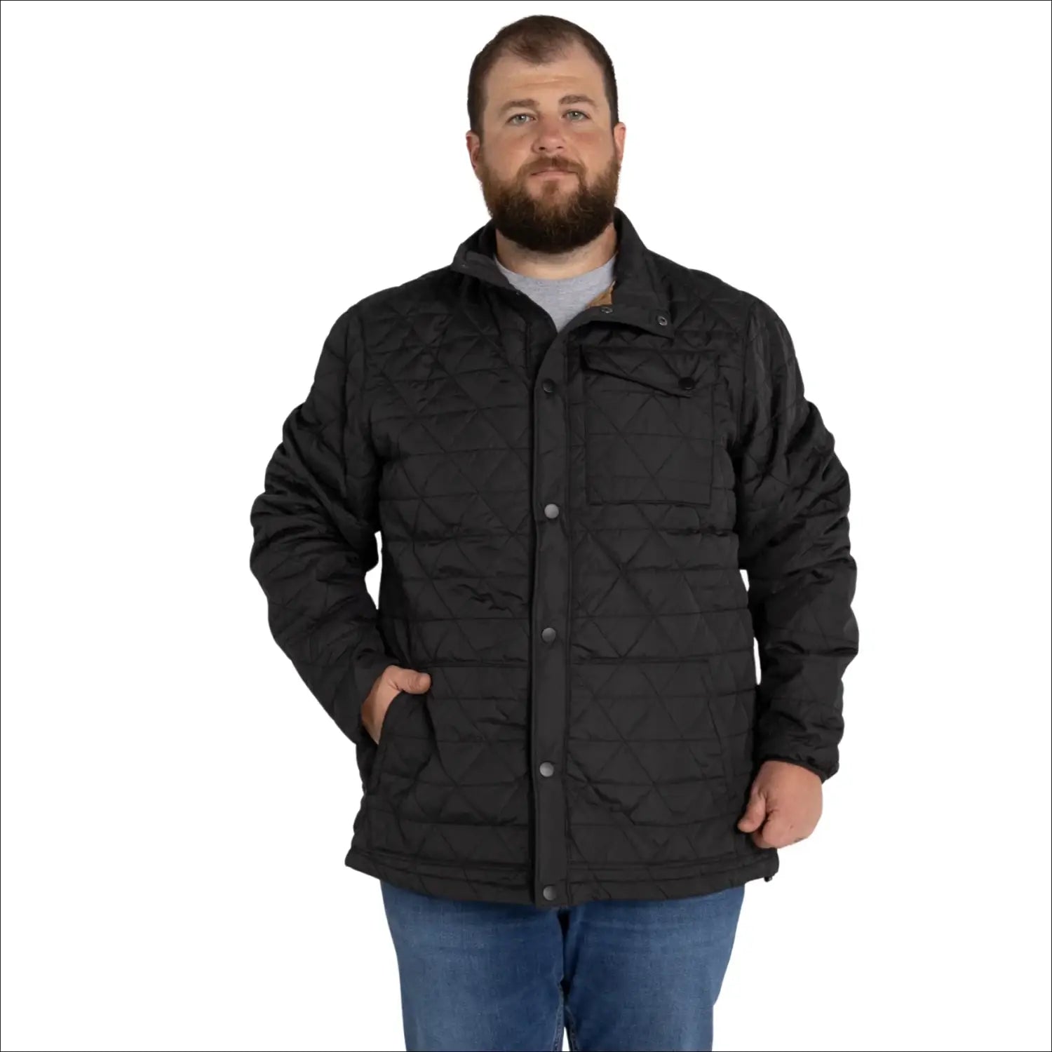Black quilted jacket from Mens Snow Country Outerwear Big 2XL-7XL Signature Mid Jacket Coat