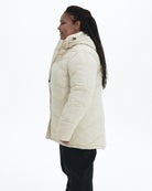 Winter White Geneva women's plus size mid length synthetic down jacket, side