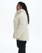 Winter White Geneva women's plus size mid length synthetic down jacket, side