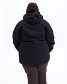 Black Swiss Systems women's plus size 3 in 1 winter jacket, shell, back with hood