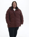 Bourbon Geneva women's plus size mid length synthetic down jacket, front