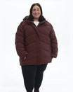 Bourbon Geneva women's plus size mid length synthetic down jacket, front