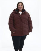 Bourbon Geneva women's plus size mid length synthetic down jacket, front