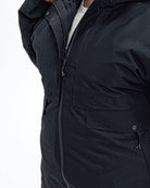 Black Swiss Systems women's plus size 3 in 1 winter jacket, front zip and snap placket detail