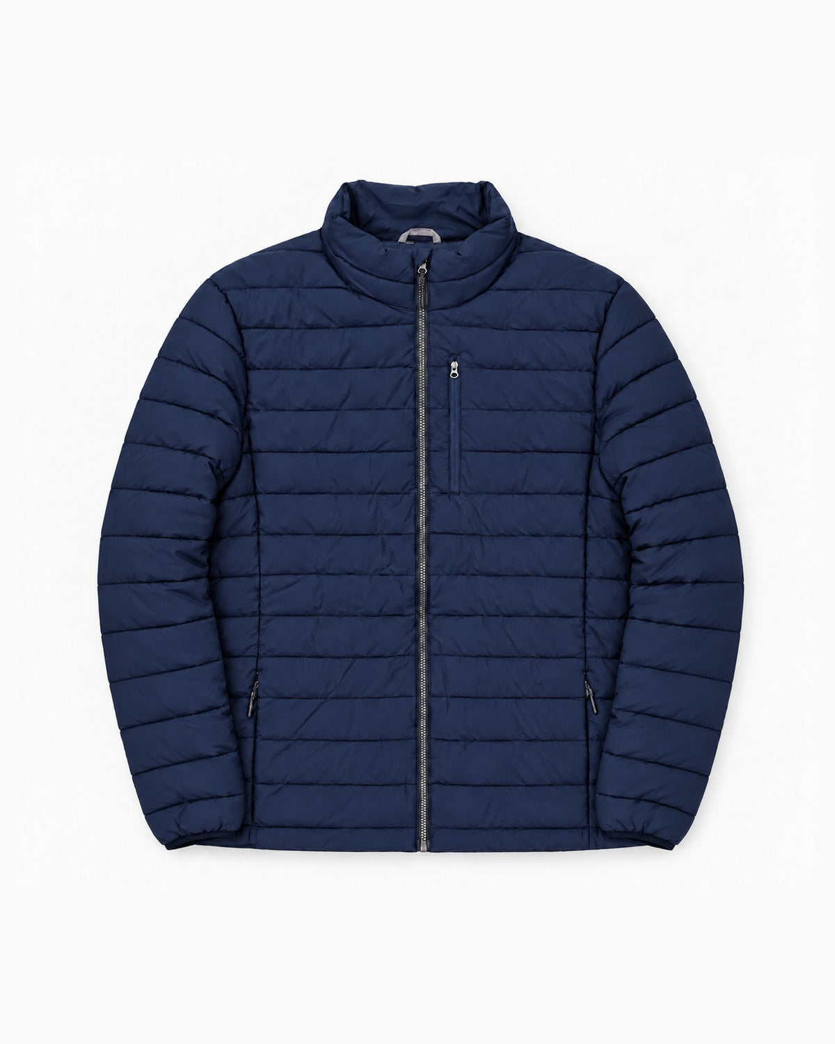 Navy Telluride quilted jacket from Snow Country Outerwear Mens Big and Tall, flat lay front, 2XL to 7XL