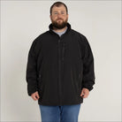 Black zip-up jacket from Men’s Big 3XL-7XL Rain Jacket Light Soft Shell Coat