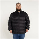 Black puffer jacket displayed in Men’s Big 2XL-7XL Packable 90 10 Down Jacket Coat Outerwear