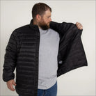 Black puffer jacket displayed in Men’s Big 2XL-7XL Packable 90 10 Down Jacket Coat Outerwear