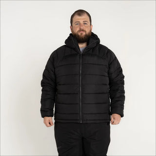 Mens Big 2XL-7XL Synthetic Down Hooded Winter Jacket Coat Snow Country Outerwear