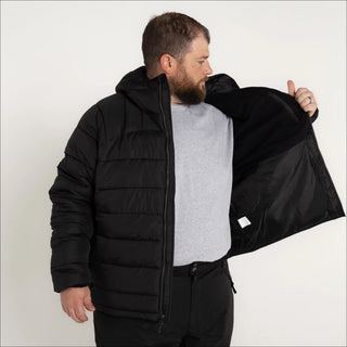 Mens Big 2XL-7XL Synthetic Down Hooded Winter Jacket Coat Snow Country Outerwear
