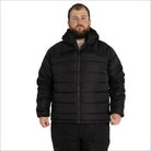 Black hooded puffer jacket for men in Big 2XL to 7XL Synthetic Down Winter Coat