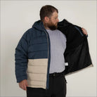 Two-tone puffer jacket in Men’s Big 2XL to 7XL Synthetic Down Hooded Winter Coat