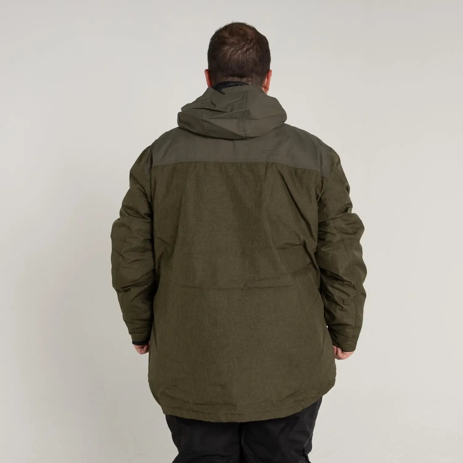 Olive green hooded parka coat from Snow Country Outerwear for men in big sizes 2XL to 7XL