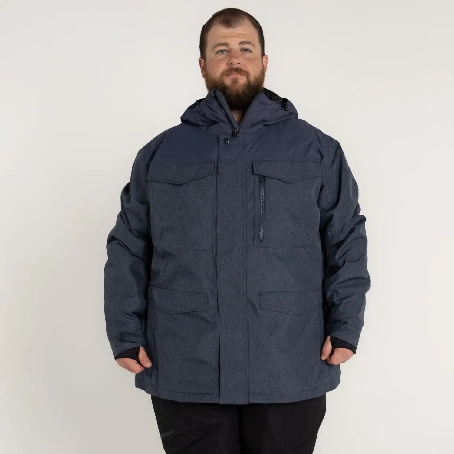 Blue hooded parka from Snow Country Outerwear Men’s Big Sizes 2XL-7XL Winter Insulated Coat
