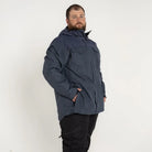 Man in a hooded blue Snow Country Outerwear Winter Insulated Parka Coat in big sizes