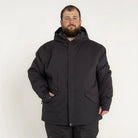 Black hooded winter parka for men in 2XL to 5XL Boulder insulated snow skiing jacket