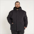 Black hooded winter parka for men in 2XL to 5XL Boulder insulated snow skiing jacket