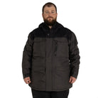 Man in a gray and black insulated Snow Country Ski Winter Jacket Traverse