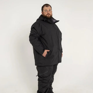 Black winter outerwear set for men large to 7X 3-in-1 ski and snow coat