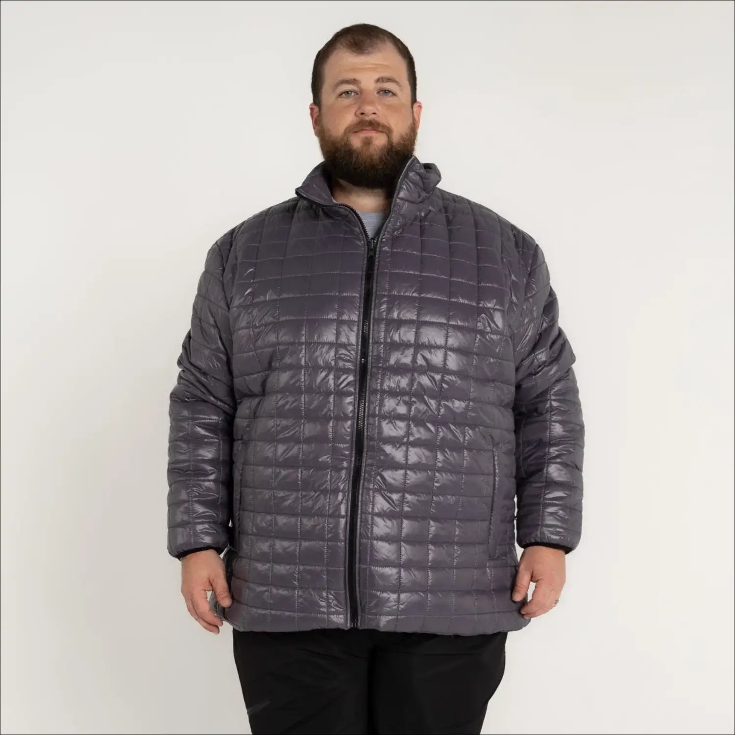 Gray quilted puffer jacket from Men’s Big 2X-7X Winter Ski Snow Jacket Coat Altitude II