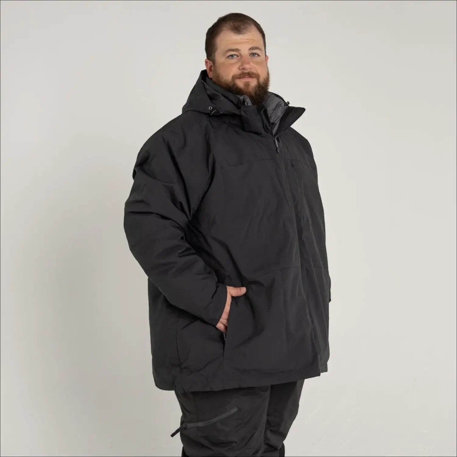 Black hooded winter jacket from Men’s Big 2X-7X 3-in-1 Winter Ski Snow Jacket Coat Altitude II Snow Country Outerwear