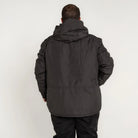 Black hooded winter coat for men in 2XL-6XL insulated snow ski jacket outdoor wear