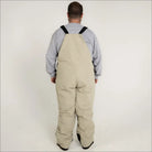 Tan insulated bib overalls for men in Big to 7XL, ideal for skiing and snowboarding