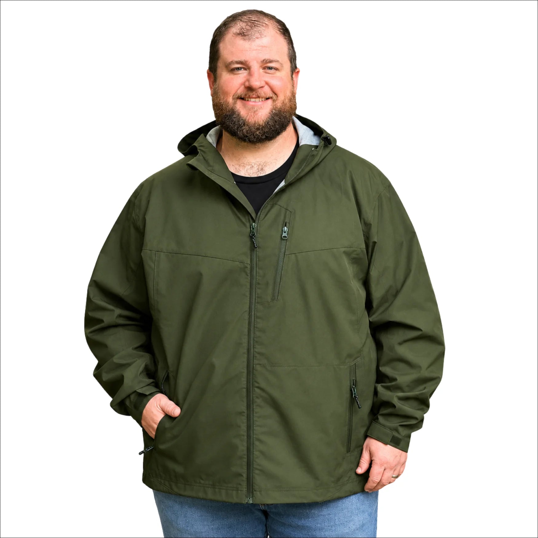 Mens Big Rain Jacket Waterproof Hooded 2XL-7XL Mystique