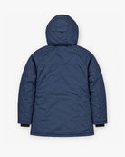Navy Siberian III insulated soft shell jacket from Snow Country Outerwear Mens Big and Tall, flat lay back, 2XL to 7XL regular and tall