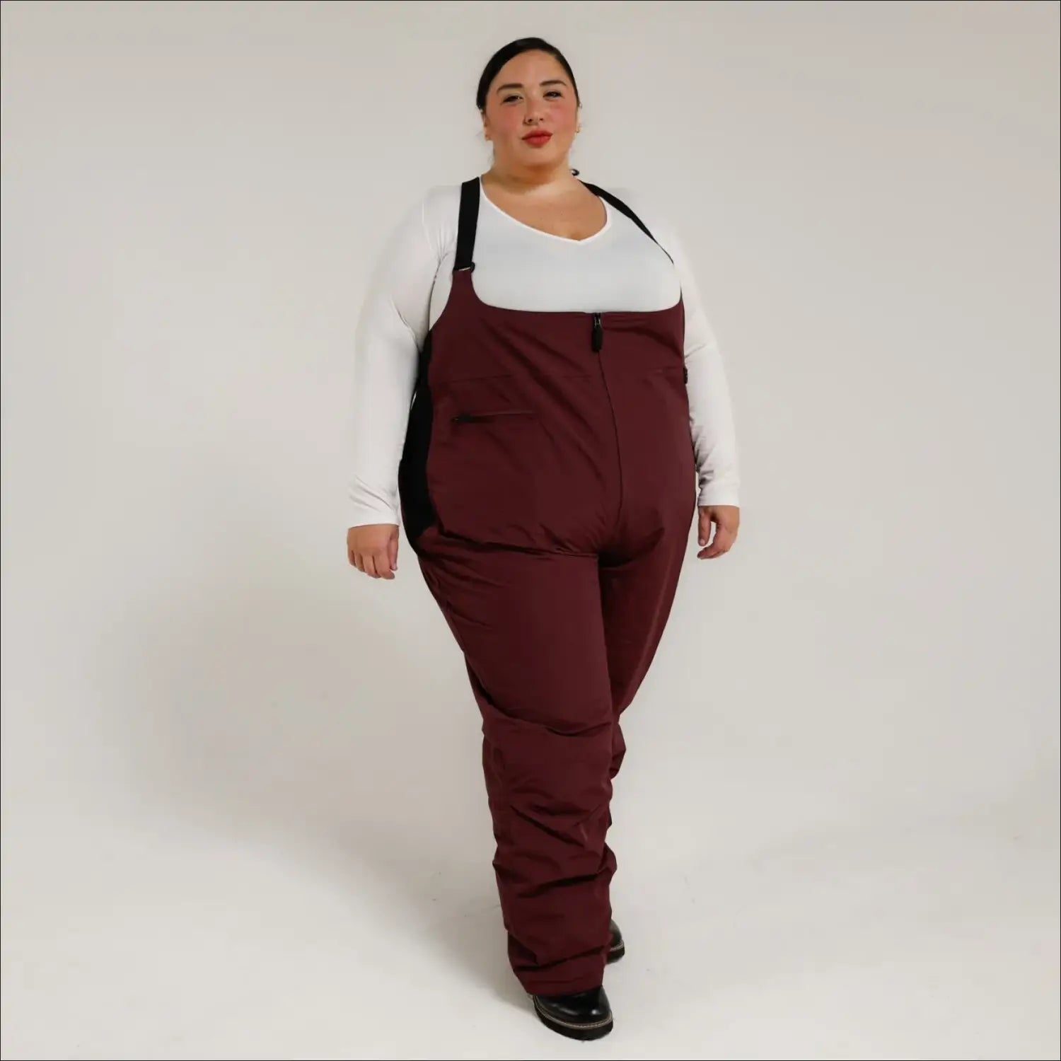 Burgundy Snow Country Women’s Plus Size Vertex Winter Ski Bib Overalls