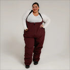 Burgundy snow bib overalls from Snow Country Outerwear Women’s Plus Size Vertex Ski Bibs