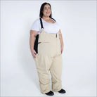 Beige plus-size snow bib from Snow Country Outerwear Women’s Vertex Winter Ski Bibs