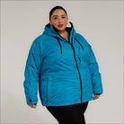 Blue hooded puffer jacket from Womens Plus Size 1X-5X Trust Snowboarding Ski Coat outerwear