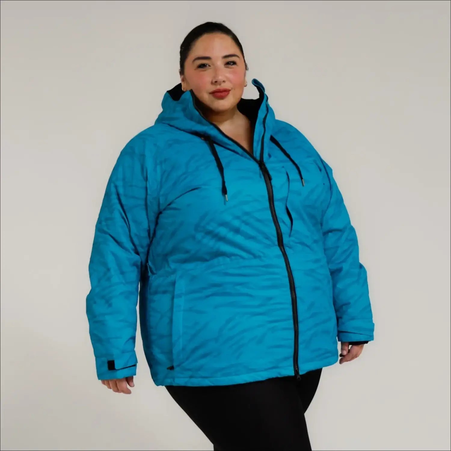 Blue hooded puffer jacket from Womens Plus Size 1X-5X Trust Snowboarding Ski Coat outerwear
