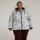Plus-size winter snowboarding jacket for women in sizes 1X to 5X, outdoor outerwear