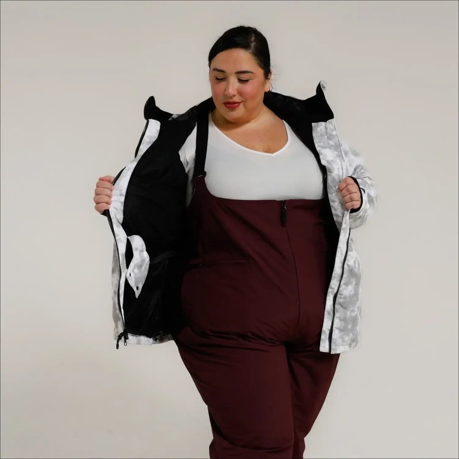 Woman in winter outerwear wearing Women’s Plus Size 1X-5X Trust Snowboarding Ski Coat Jacket Snow Country Outerwear