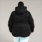 Black hooded winter coat from Snow Country Outerwear Women’s Plus Size Uptown Ski Jacket