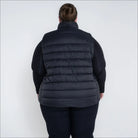 Black quilted vest for women plus size 1X-6X synthetic outerwear synthetic down vest