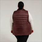 Burgundy quilted vest for Women’s Plus Size 1X-6X synthetic outerwear synthetic down vest