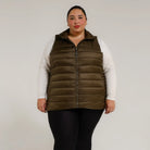 Women’s Plus Size Olive Green Puffer Vest for Women’s Synthetic Down Outerwear