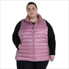 Pink padded vest for women Plus Size 1X-6X synthetic down outerwear
